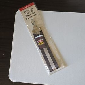 Tim Hortons Retro Cup Keychain Wrist Strap - Brown & Cream